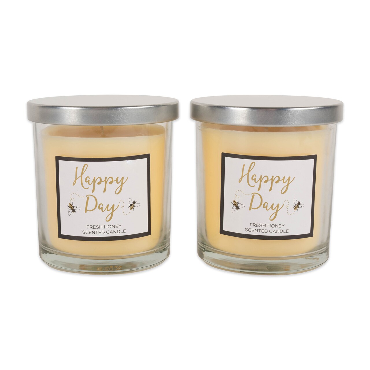 Contemporary Home Living Set of 2 Honey Scent Single-Wick Candle 3.5"